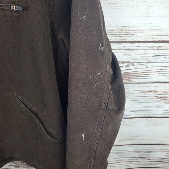 Carhartt Men's 3XL Brown Fleece Sherpa Lined Hooded Duck Canvas Jacket Coat - Picture 9 of 14